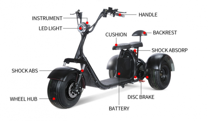 3-kołowy elektryczny rower trójkołowy Mobilność skuter Fat Tire Street Legal 0